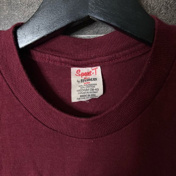 VTG 80s Latvia Athletics T Shirt USA Medium - Picture 4 of 4